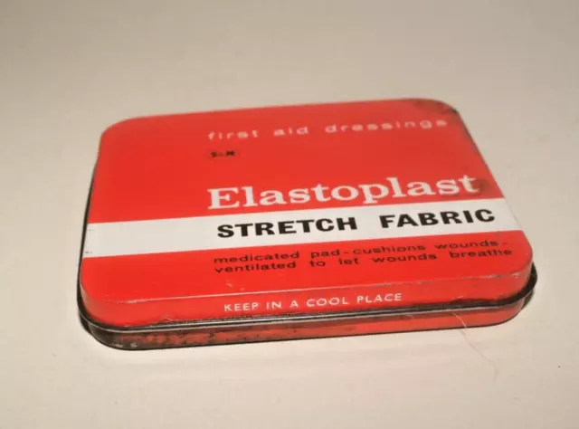 Vintage Elastoplast  First Aid Dressings Tin Stretch Fabric