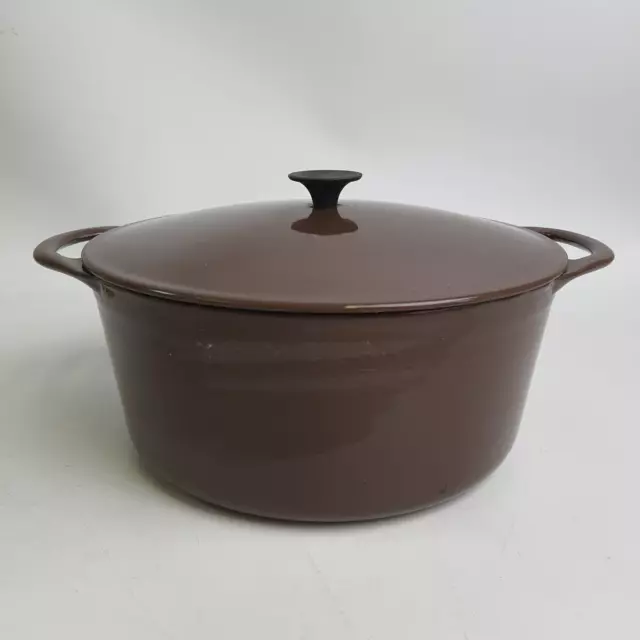 Cocotte en Fonte Émaillée Marron Cousances N°26 - Vintage, Made in France