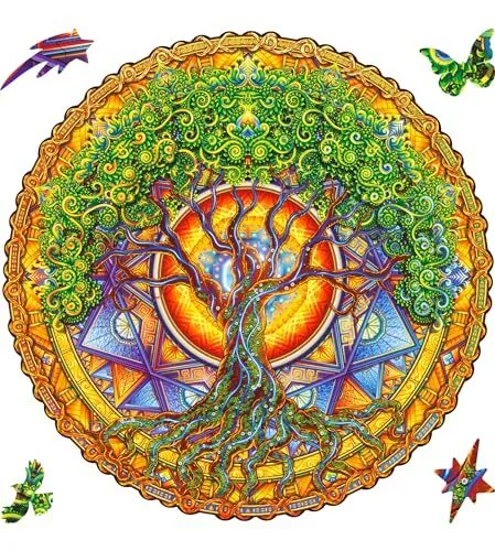 Original Wooden Jigsaw Puzzles - Mandala Tree of Life, 200 pcs, Medium