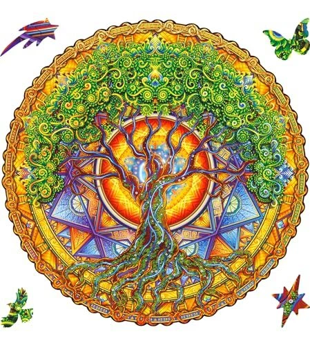 Original Wooden Jigsaw Puzzles - Mandala Tree of Life, 200 pcs, Medium