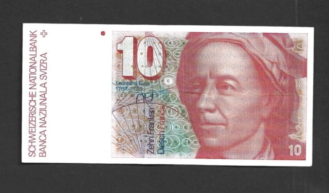 10 Francs Very Fine Crisp  Banknote From Switzerland 1979-92  Pick-53