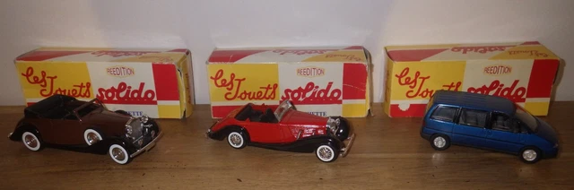 Lot de Lot de 3 miniatures Solido 1/43e en état d'usage : - Ford