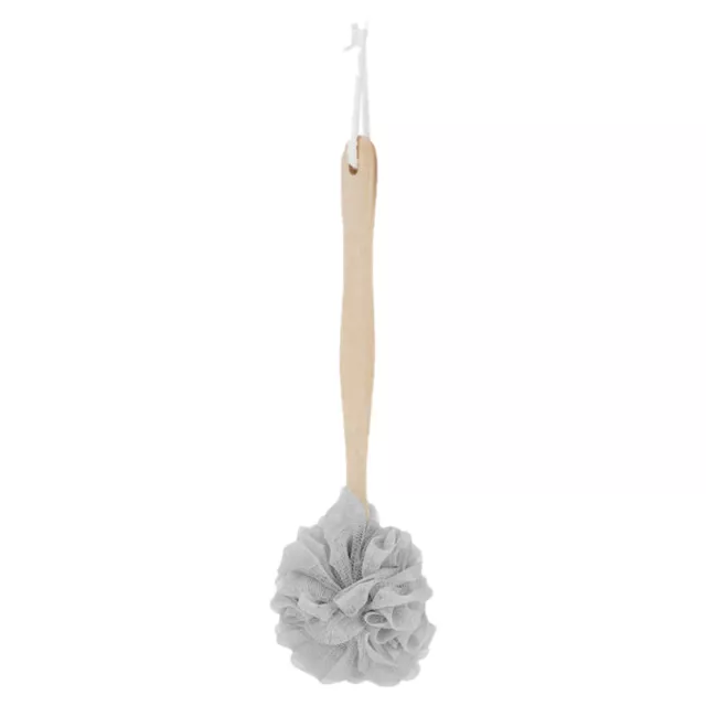 Back Scrubber Wooden Long Handled Brush Loofah Spa Body Sponge Shower Bath VM