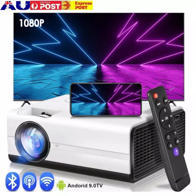 5G WiFi Bluetooth Projector 8K Smart 1080P HD LED Android Home Cinema Theater HD