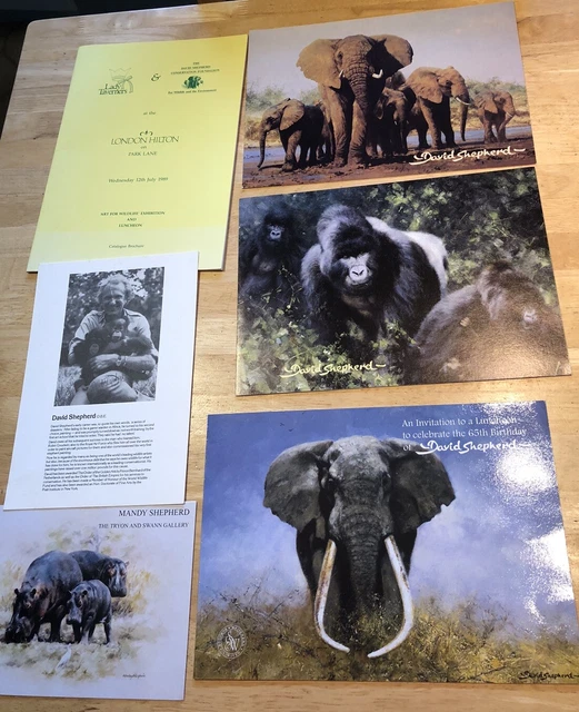 David Shepherd Print Art Invitation Cards Vintage Memorabilia Wildlife Job Lot