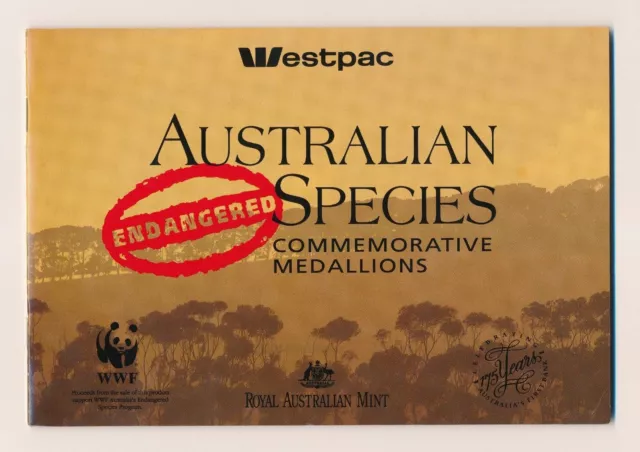 1992 WWF ENDANGERED AUSTRALIAN SPECIES Medallion Set Excellent