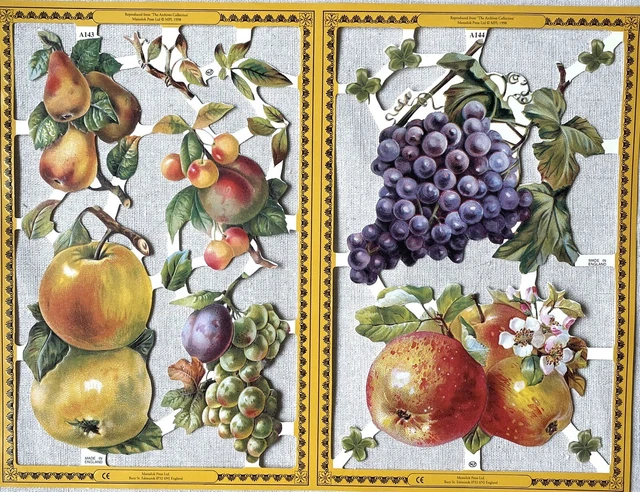 Glanzbilder Obst Trauben – Poesiebilder Für Scrapbooking, Deko, Ca. 24 X 15 Cm