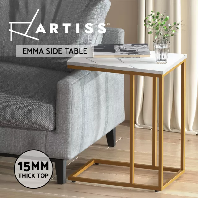 Artiss Coffee Table Side Table Laptop Desk Bedside Sofa Wooden Table Marbel