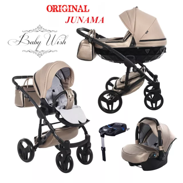 JUNAMA Saphire V2 Bébé Landau 2in1 3in1 Isofix Nacelle+Poussette +Siège Auto