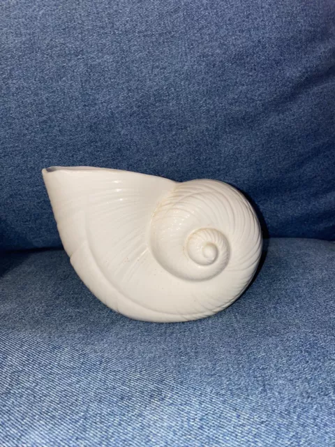 Takahashi Shell  Ceramic Planter - Vintage, Japan, White