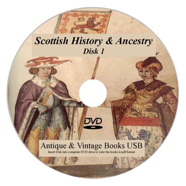Scottish Ancestry History Genealogy 650+ Rare Books on 3 DVD's Scotland Clans 2