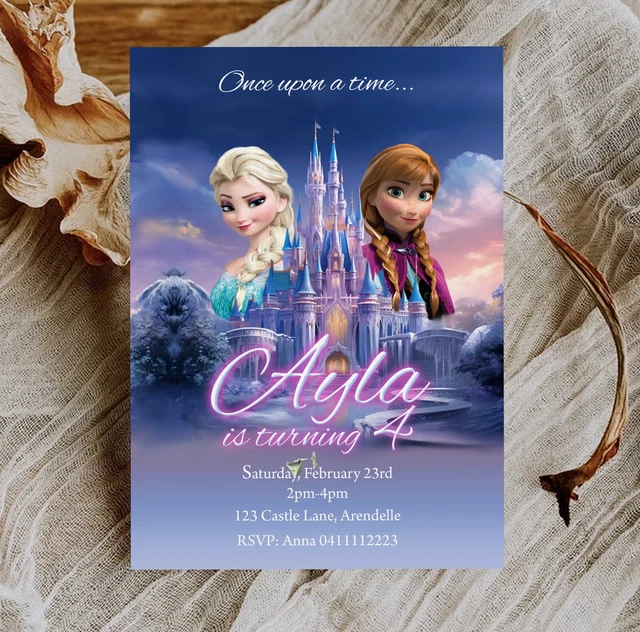 FROZEN BIRTHDAY PARTY Invitation Kids Personalised EUR 5,06 PicClick FR