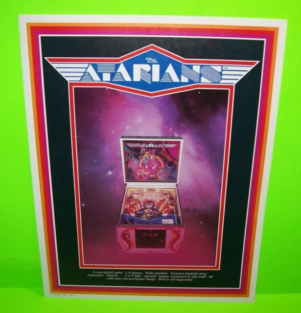 The Atarians Pinball Flyer Original 1977 NOS Space Age Promo Art Brochure Retro 2