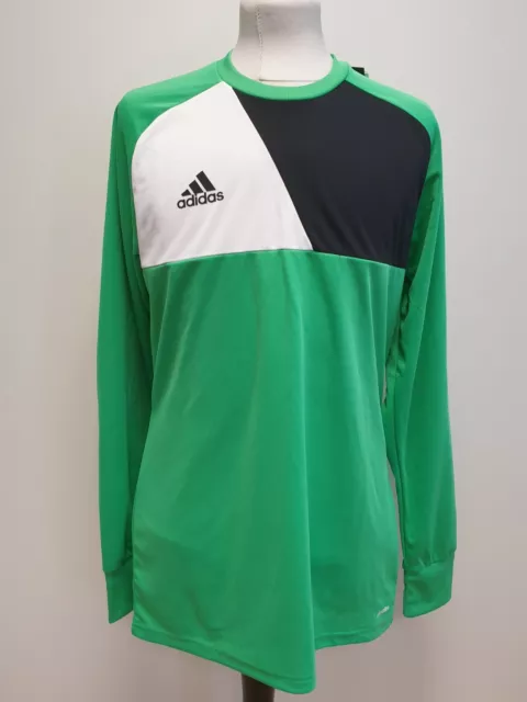 X81 Mens Bnwt Adidas Green Padded Sleeve Goalkeeper Football Shirt Uk M Eu 50