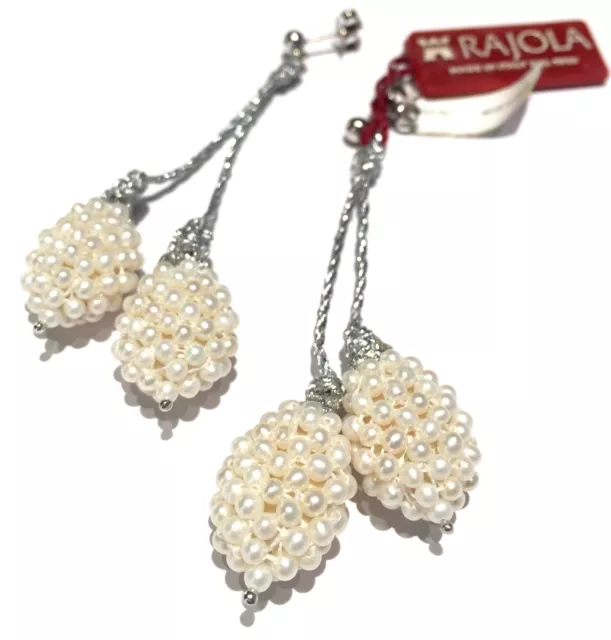 orecchini Rajola in oro bianco 18 kt con perle coltivate