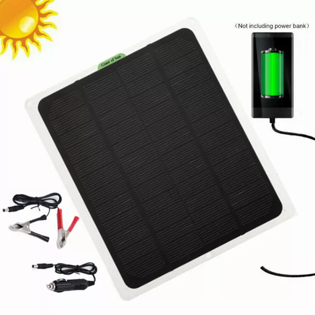 12V Solar Battery Charger Maintainer 5W Solar Trickle Charger Solar Panel Kit