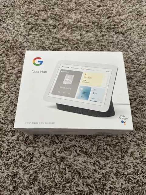 EMPTY BOX ONLY Google Nest Hub Display (2nd Gen) Google Assistant, Charcoal