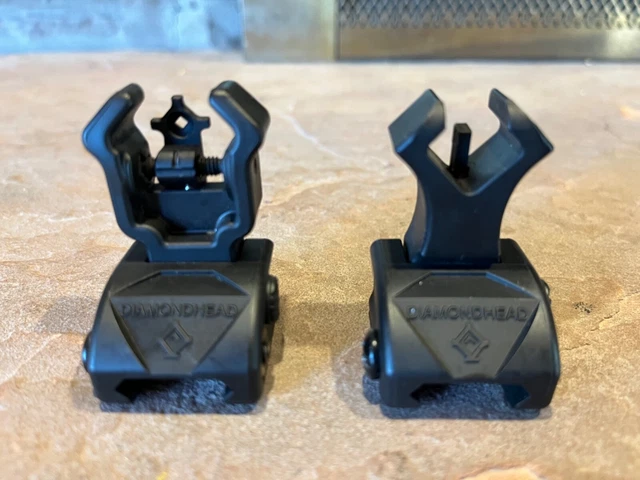 Diamondhead USA Front and Rear Combat Iron Sights - Flip Up Polymer BUIS
