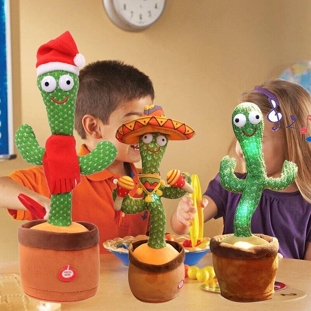 DANCING CACTUS RECORDING Moving Spining Party Home Decor Plush Kids Toy