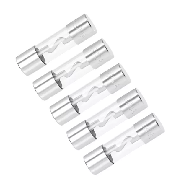 5Pcs Fusibles cartouche 80A DC12V 10x38mm Soufflage Voiture Amplifier Verre