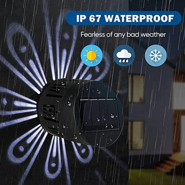 Garden Solar Fence Lights Lawn Decorative Waterproof Solar Wall Light 2PCS