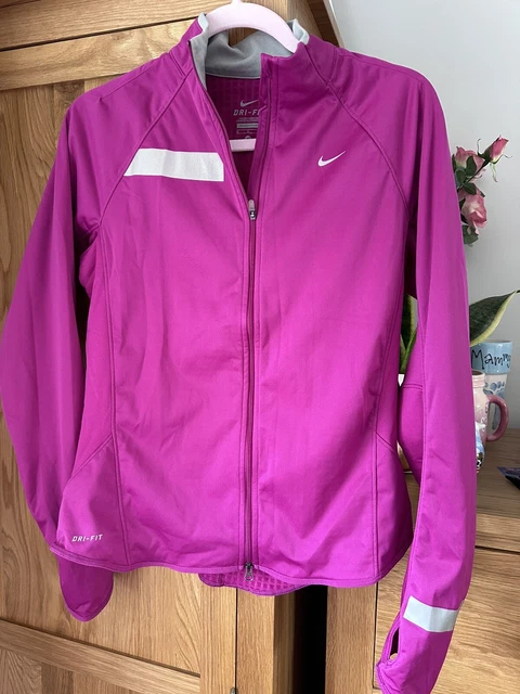 Nike Element Dri Fit Shield Jacket Womens Pink Running Reflective Size M