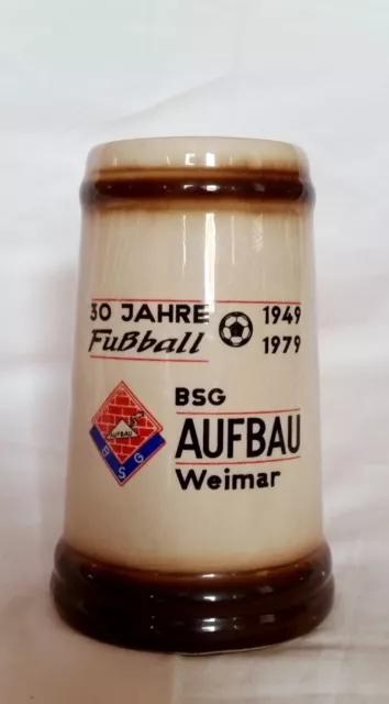 Bierkrug BSG Aufbau Weimar DDR Bier Krug Beer Mug 30 Jahre Fussball 1949 - 1979