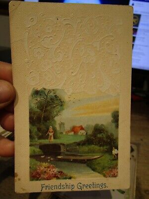 VIC VICTORIAN ERA OHIO Old Antique Postcard Smithville Warwick Lace Clouds Boat