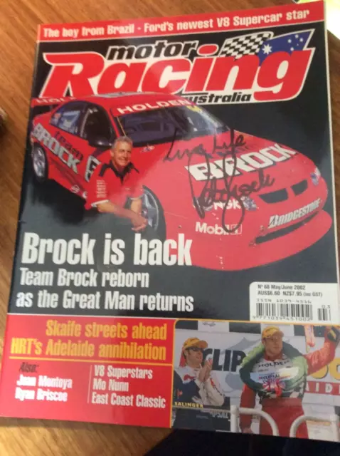 Motor Racing Magazine MOTOR RACING MAGAZINE 2002 Handsigned Peter Brock Holden Commodore Team ...
