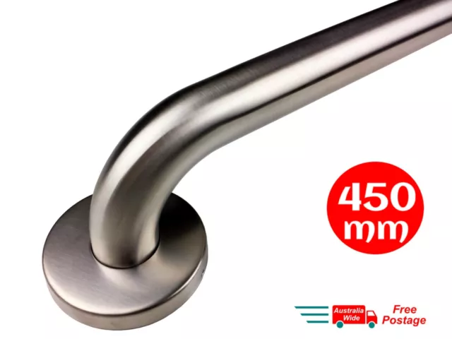 SAFETY RAIL 450mm GRAB BAR STAINLESS STEEL PULL SHOWER HAND BATHROOM HANDRAIL