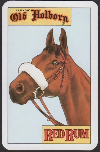 Playing Cards 1 Single Card OLD HOLBORN TOBACCO Advertising RED RUM Race Horse A