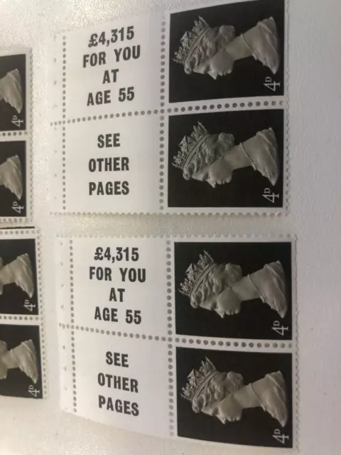 6 x GB 1967/71 Pre Decimal Definitives 4d Booklet Stamp SG732L Stamps MNH 3