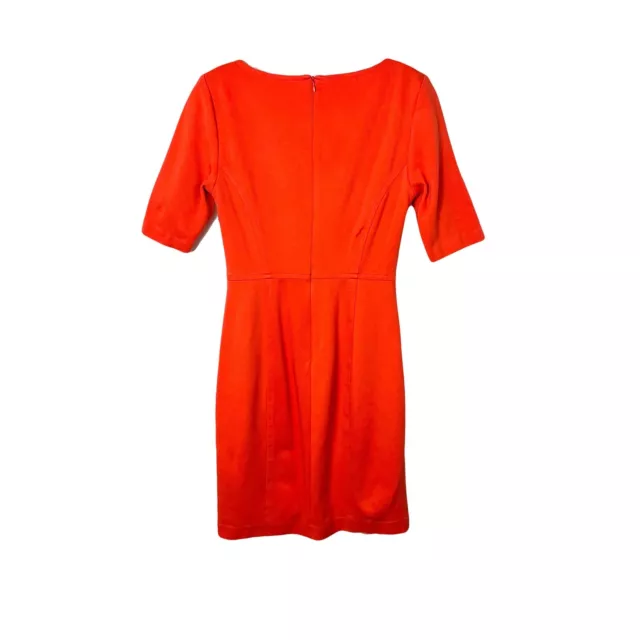 Trina Turk Women's Size 2 Ponte Knit V Neck Short Sleeve Sheath Dress Orange 2