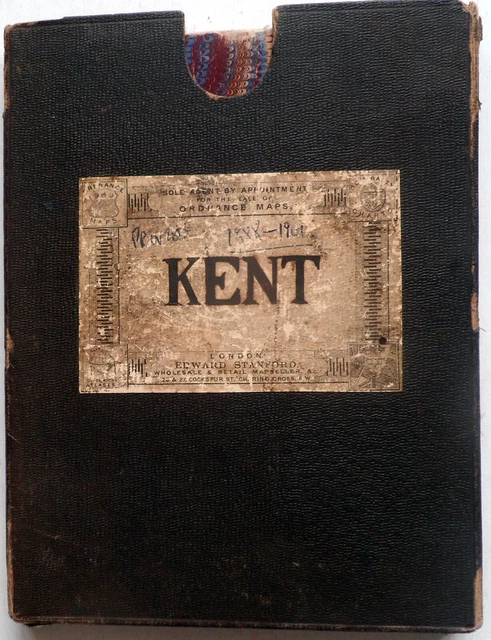 STANFORD, KELLY'S DIRECTORY colour printed map of KENT c 1876 (in ...