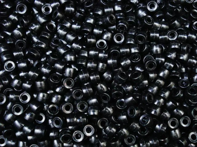 Pony Beads 500pc Opaque Black 6x4mm DIY Jewellery Bracelets Hair FREE POSTAGE