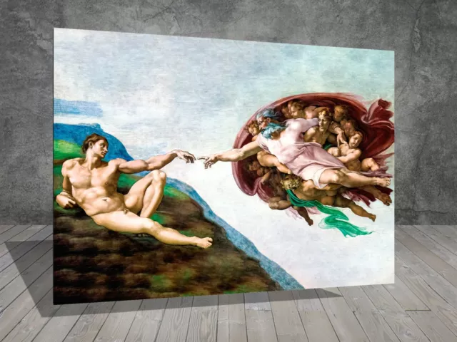 Michelangelo The Creation of Adam CHURCH CANVAS PAINTING ART PRINT  458x