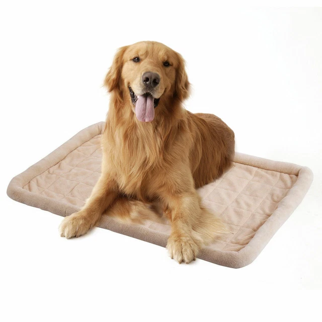 Beige Pet Dog Cat Bed Cushion Mat Pad  Kennel Crate Cozy Warm Soft House XS-XXL