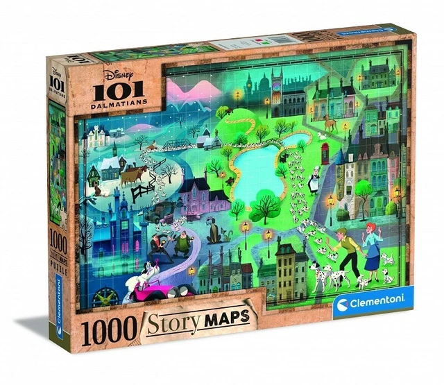 CLEMENTONI 1000 PIECE Jigsaw Puzzle - Story Maps Disney 101 Dalmatians ...