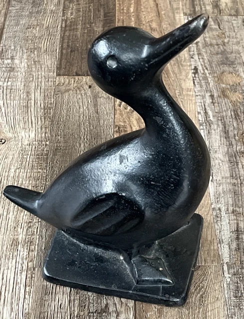 Virginia Metalcrafters 1950's Cast Iron Duck Doorstop / Yard Art Garden Decor