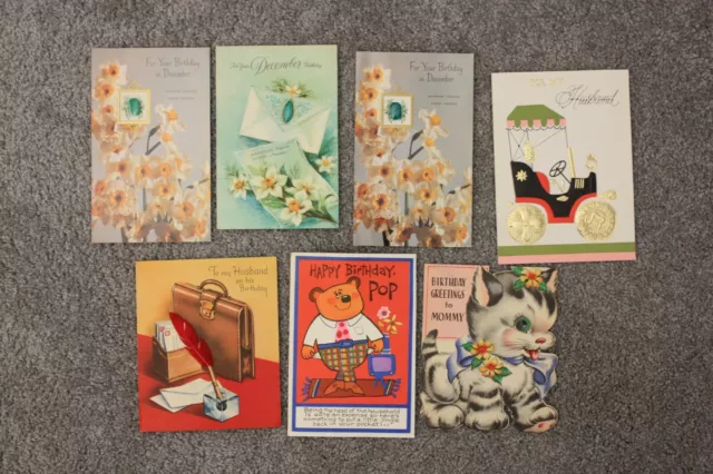 Vintage Lot of Seven 1960-70s Mixed Used Greeting Cards