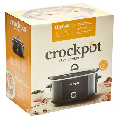 7-Quart Manual Slow Cooker, Black, Crock-Pot Stoneware Cooker 7