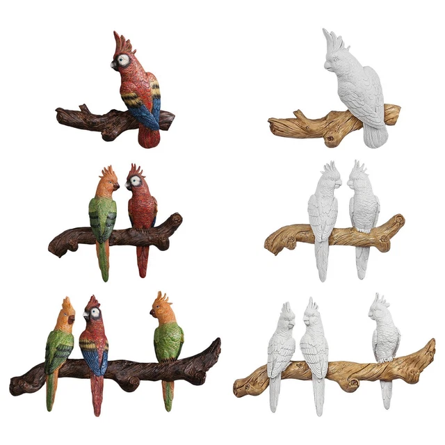 Papagei-Statue, Wanddekoration, Kunstharz, Vogelfigur, Wandskulptur für das