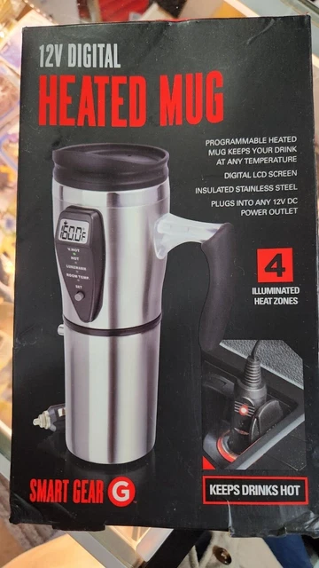 smart gear 12V digital heated mug New In Box   4 Heat Zones Gear Present