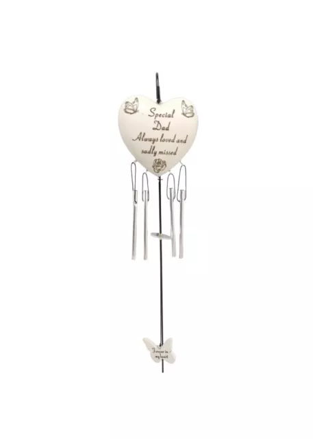 Special Dad Heart Wind Chime Graveside Garden Memorial Tribute