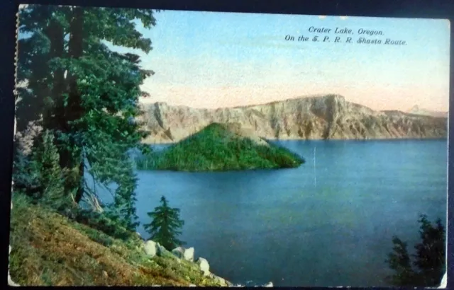 1911 Wizard Island in Crater Lake, On Southern Pacific RR, Shasta Rte., Oregon