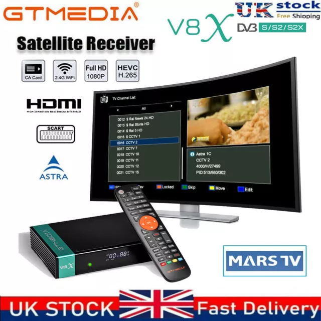 GTMEDIA V8X HD 1080P Satellite Receiver DVB-S/S2/S2X Built-in 2.4G WIFI  Support SAT to Gtplayer CA card TV Receivers V8X Mars