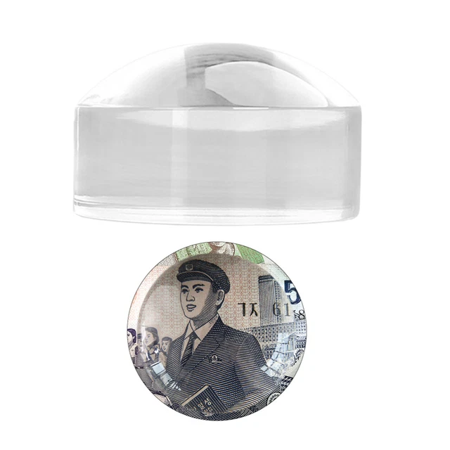 Magnifying Glass Dome 8X Acrylic Optical Magnifier Hemispherical Paperweight