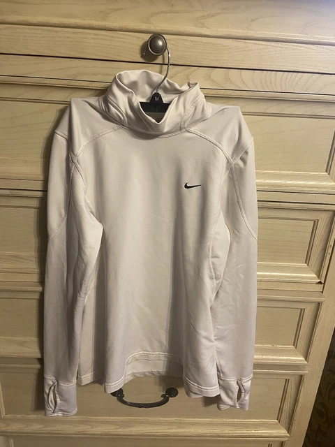 Nike White Women’s Size M Half Zip Stretchy Performance Cold gear Pullover