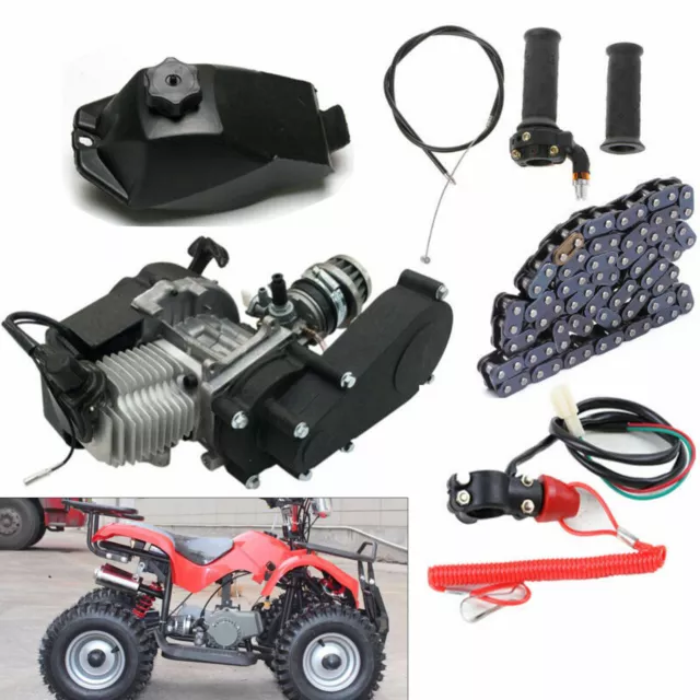 49CC 2-Takt ATV Motor Engine + Getriebe Vergaser für Pocket Bike Mini Dirt Bike