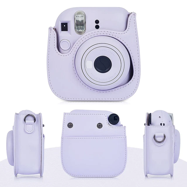 Instant Camera Bags PU Leather for Fujifilm Instax Mini 12/11/9/8 (Purple) 3